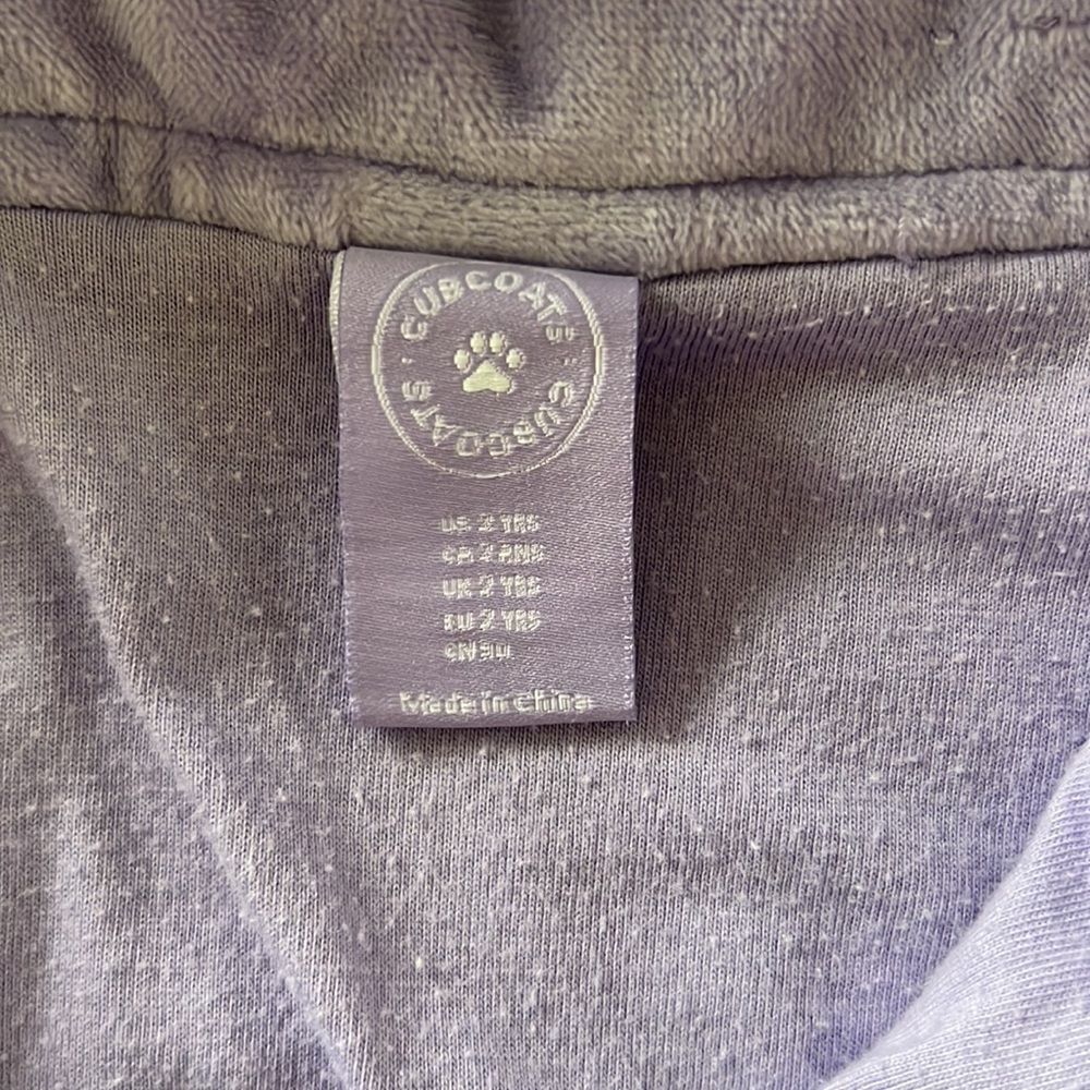 Cubcoat zip up hooded jacket purple size 2T - Picture 2 of 3